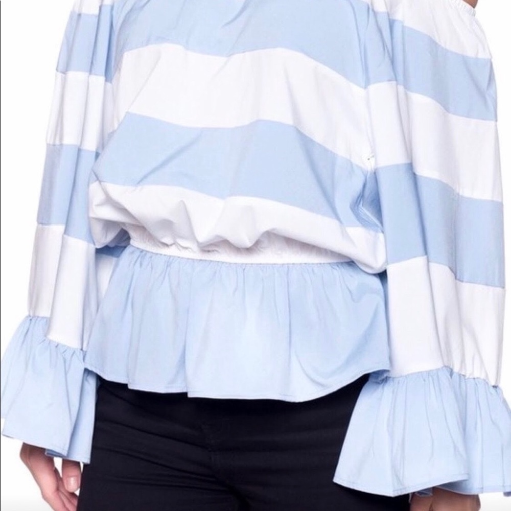 Cold Shoulder Bell Sleeve Top - Picture 2 of 2